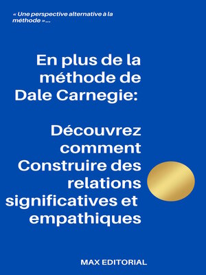 cover image of En plus de la méthode de Dale Carnegie